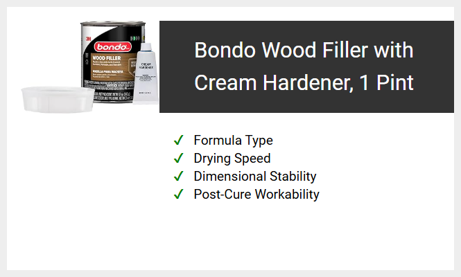 Bondo Wood Filler with Cream Hardener, 1 Pint
