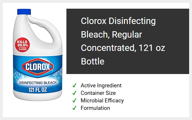 Clorox Disinfecting Bleach, Regular Concentrated, 121 oz Bottle