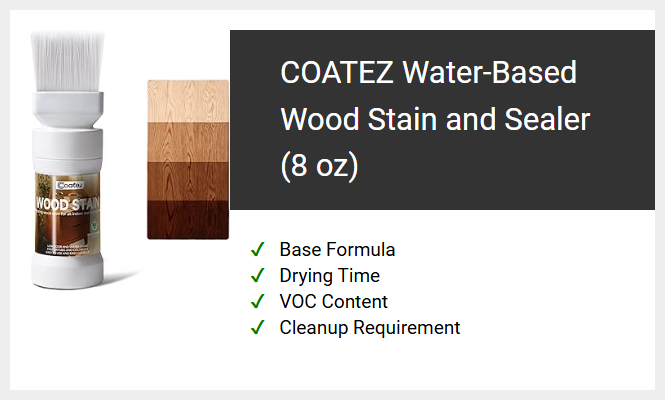 COATEZ Water-Based Wood Stain and Sealer (8 oz)