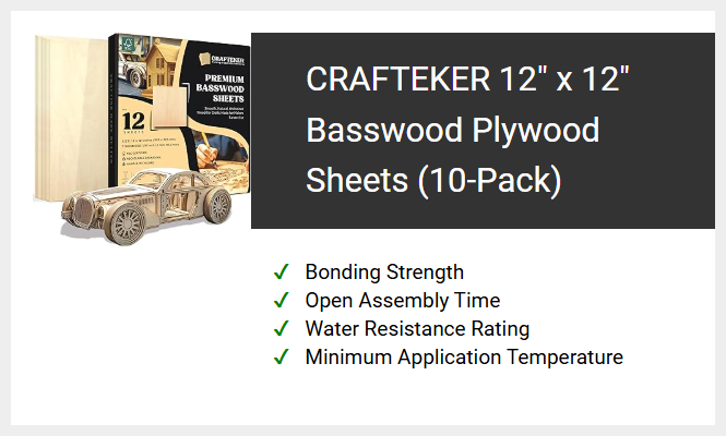 CRAFTEKER 12 x 12 Basswood Plywood Sheets (10-Pack)