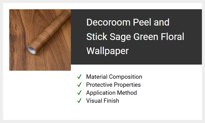 Decoroom Peel and Stick Sage Green Floral Wallpaper