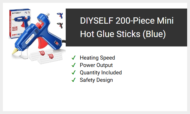 DIYSELF 200-Piece Mini Hot Glue Sticks (Blue)