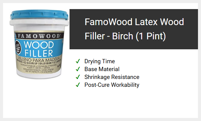 FamoWood Latex Wood Filler - Birch (1 Pint)