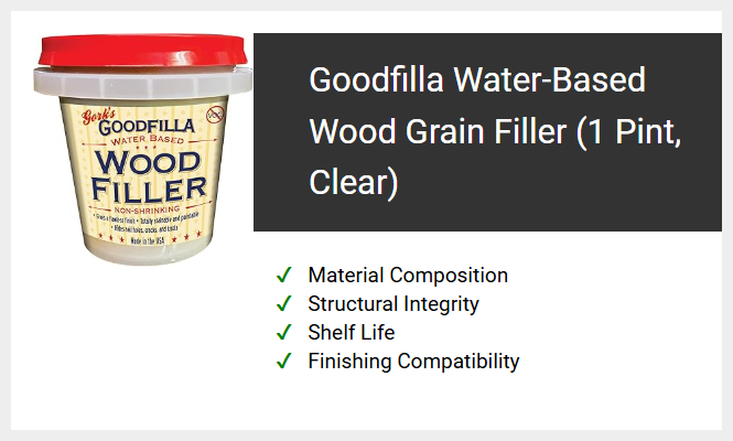 Goodfilla Water-Based Wood Grain Filler (1 Pint, Clear)