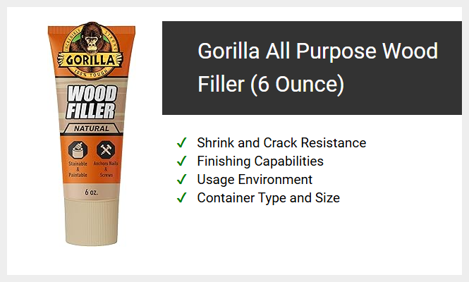 Gorilla All Purpose Wood Filler (6 Ounce)