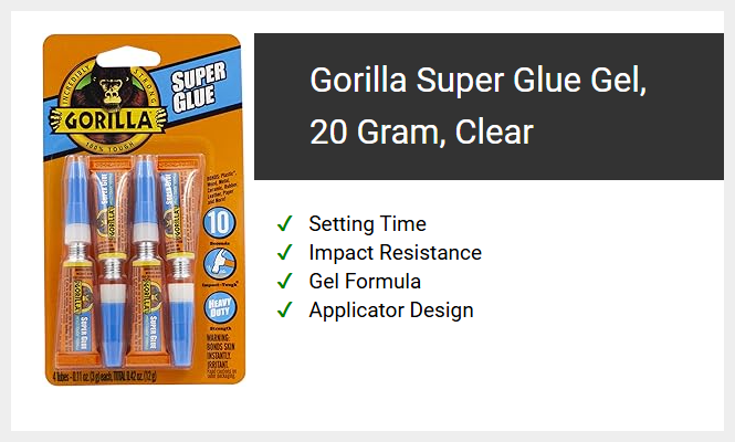 Gorilla Super Glue Gel, 20 Gram, Clear