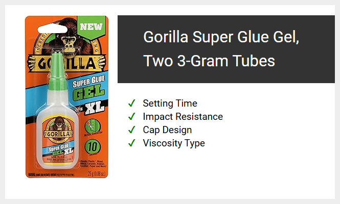 Gorilla Super Glue Gel, Two 3-Gram Tubes