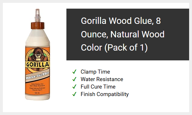 Gorilla Wood Glue, 8 Ounce, Natural Wood Color (Pack of 1)