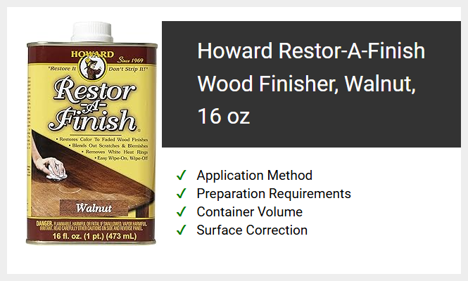 Howard Restor-A-Finish Wood Finisher, Walnut, 16 oz