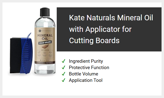 Kate Naturals Mineral Oil with Applicator for Cutting Boards