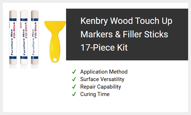 Kenbry Wood Touch Up Markers & Filler Sticks 17-Piece Kit