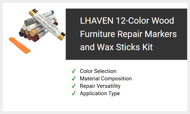 LHAVEN 12-Color Wood Furniture Repair Markers and Wax Sticks Kit