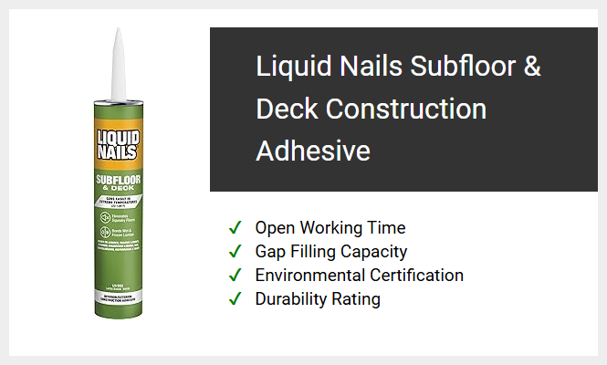 Liquid Nails Subfloor & Deck Construction Adhesive