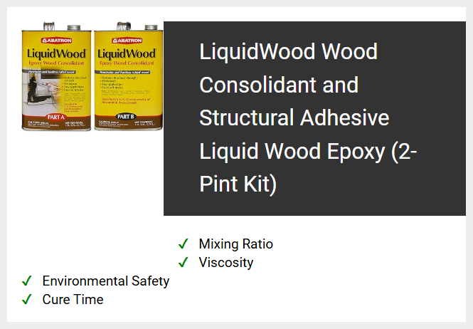 LiquidWood Wood Consolidant and Structural Adhesive Liquid Wood Epoxy (2-Pint Kit)