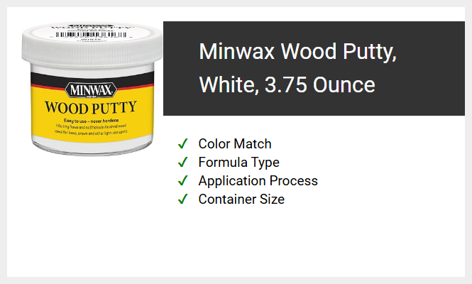 Minwax Wood Putty, White, 3.75 Ounce