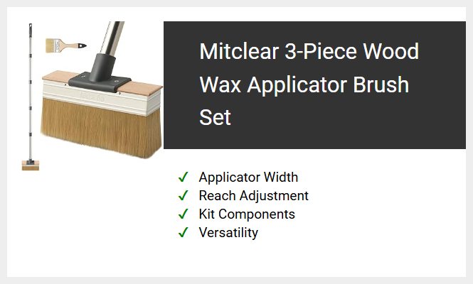 Mitclear 3-Piece Wood Wax Applicator Brush Set