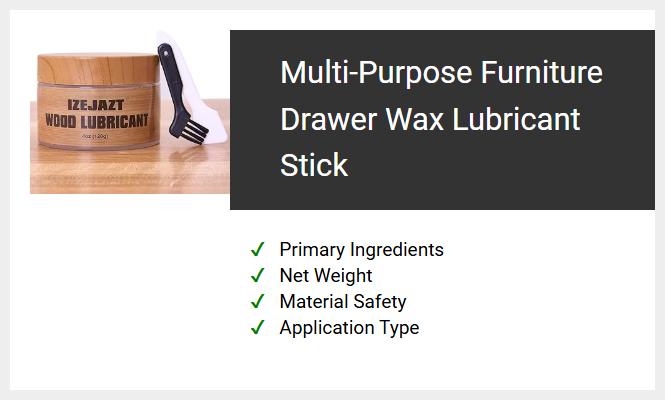 Multi-Purpose Furniture Drawer Wax Lubricant Stick