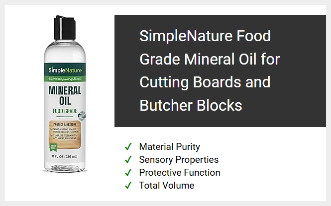 SimpleNature Food Grade Mineral Oil for Cutting Boards and Butcher Blocks