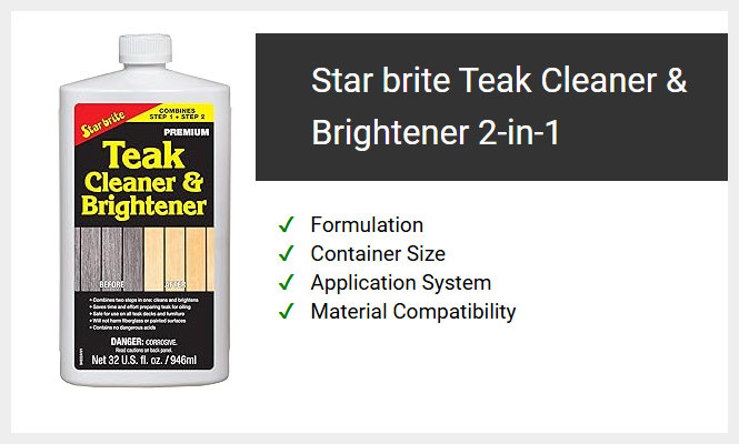 Star brite Teak Cleaner & Brightener 2-in-1