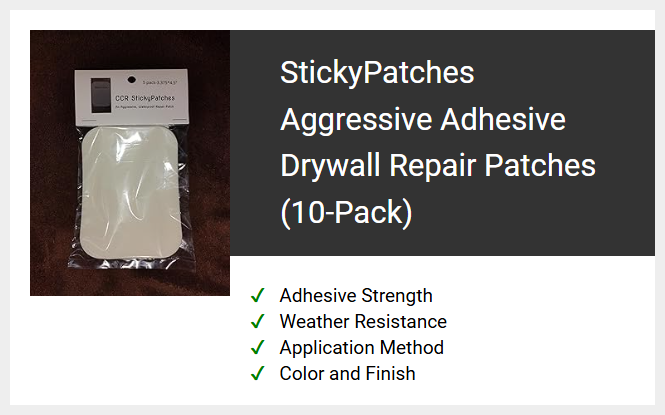 StickyPatches Aggressive Adhesive Drywall Repair Patches (10-Pack)