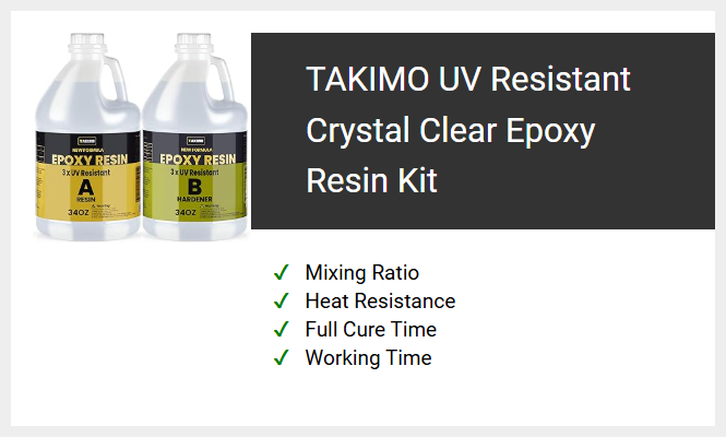 TAKIMO UV Resistant Crystal Clear Epoxy Resin Kit