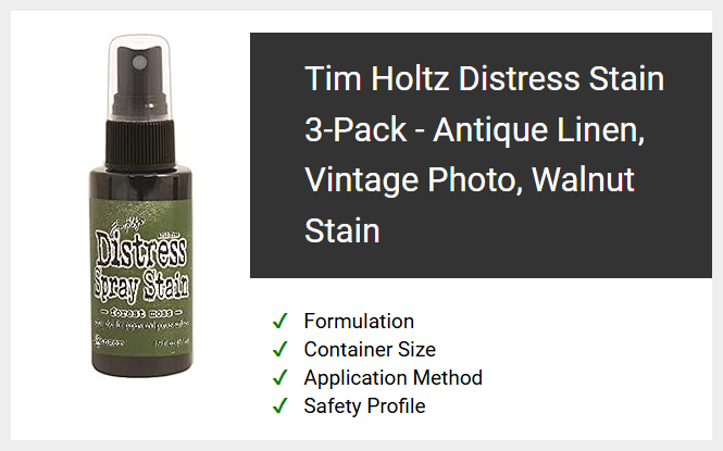 Tim Holtz Distress Stain 3-Pack - Antique Linen, Vintage Photo, Walnut Stain