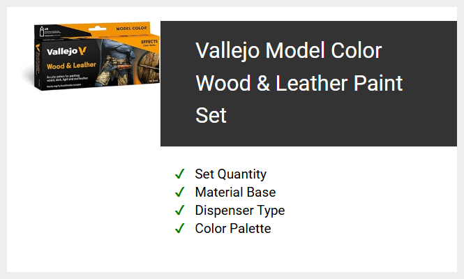 Vallejo Model Color Wood & Leather Paint Set