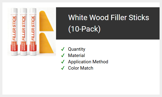 White Wood Filler Sticks (10-Pack)