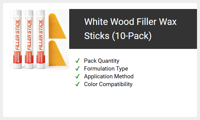 White Wood Filler Wax Sticks (10-Pack)