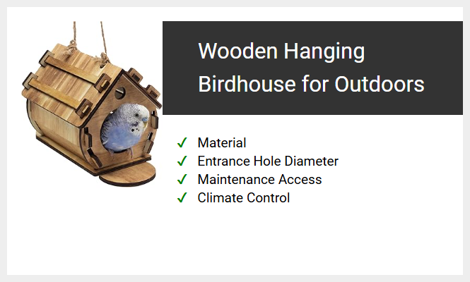Wooden Hanging Birdhouse for Outdoors