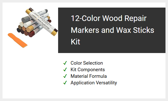 12-Color Wood Repair Markers and Wax Sticks Kit