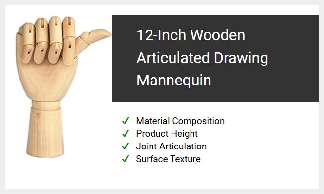 12-Inch Wooden Articulated Drawing Mannequin
