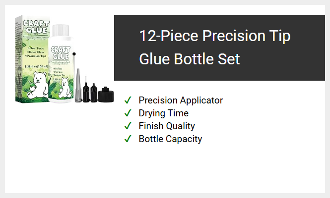 12-Piece Precision Tip Glue Bottle Set