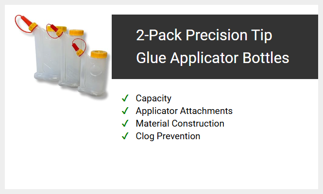 2-Pack Precision Tip Glue Applicator Bottles
