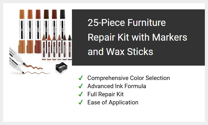 25-Piece Furniture Repair Kit with Markers and Wax Sticks