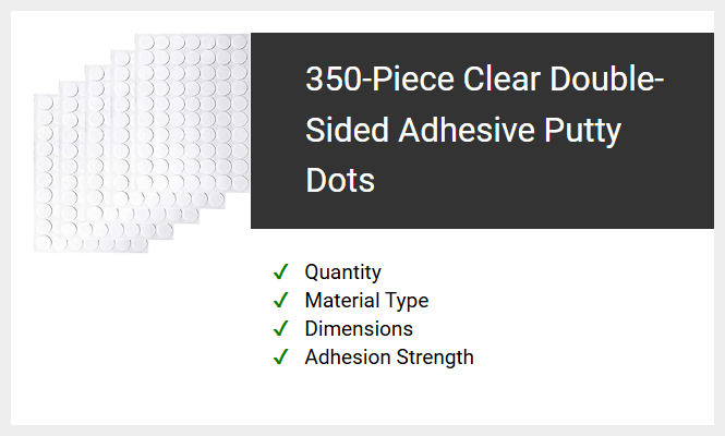 350-Piece Clear Double-Sided Adhesive Putty Dots