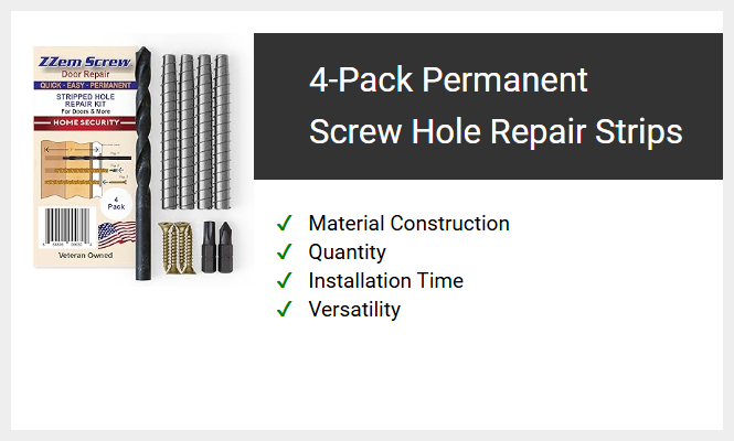 4-Pack Permanent Screw Hole Repair Strips