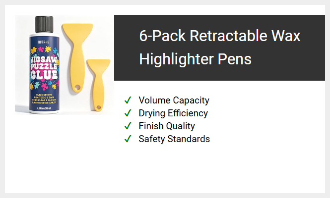 6-Pack Retractable Wax Highlighter Pens