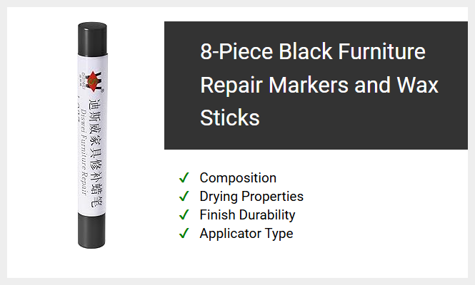 8-Piece Black Furniture Repair Markers and Wax Sticks