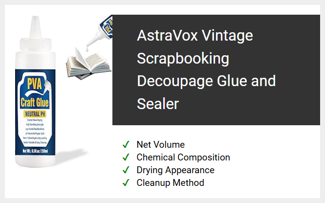 AstraVox Vintage Scrapbooking Decoupage Glue and Sealer