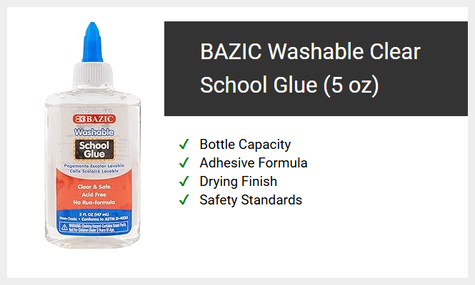 BAZIC Washable Clear School Glue (5 oz)