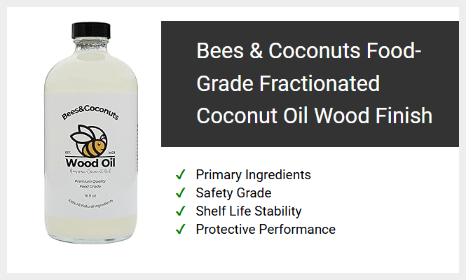 Bees & Coconuts Food-Grade Fractionated Coconut Oil Wood Finish