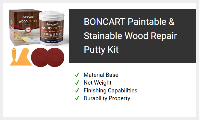 BONCART Paintable & Stainable Wood Repair Putty Kit