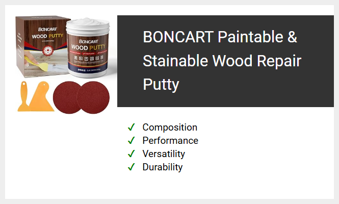 BONCART Paintable & Stainable Wood Repair Putty