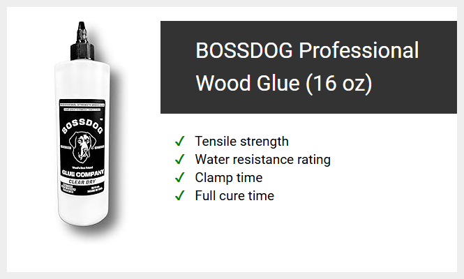 BOSSDOG Professional Wood Glue (16 oz)