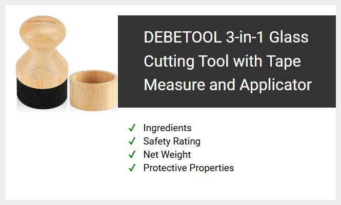 DEBETOOL 3-in-1 Glass Cutting Tool with Tape Measure and Applicator