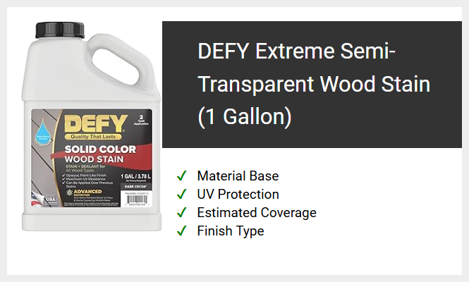 DEFY Extreme Semi-Transparent Wood Stain (1 Gallon)