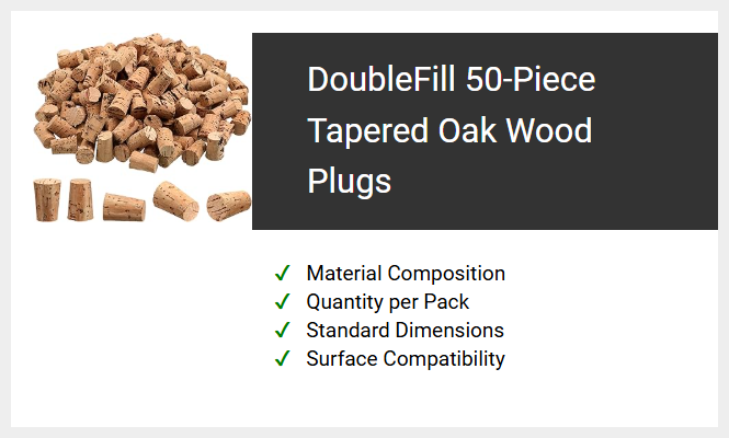 DoubleFill 50-Piece Tapered Oak Wood Plugs