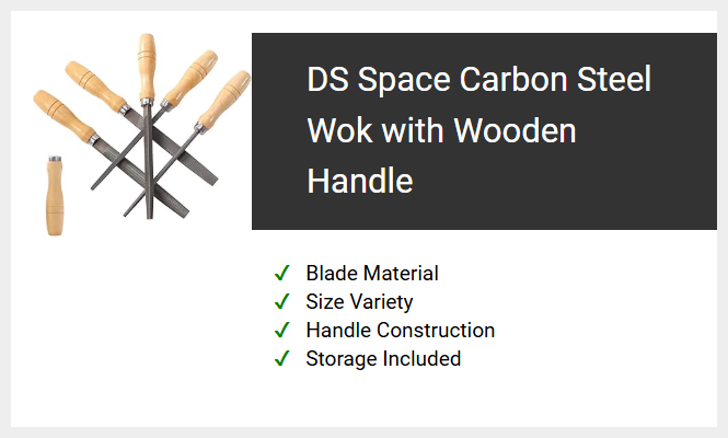 DS Space Carbon Steel Wok with Wooden Handle