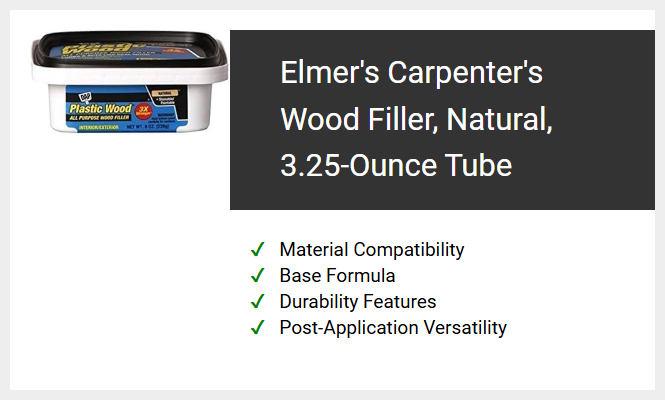 Elmer's Carpenter's Wood Filler, Natural, 3.25-Ounce Tube